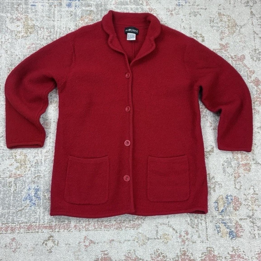 Vintage Sag Harbor Red Pure Wool Button Up Shacket Jacket 2X Gorpcore